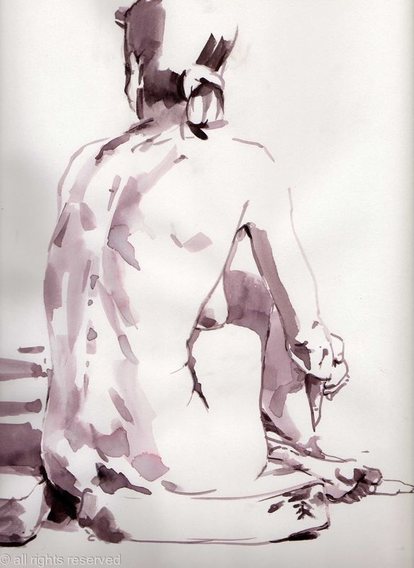 A4 size original brush drawing