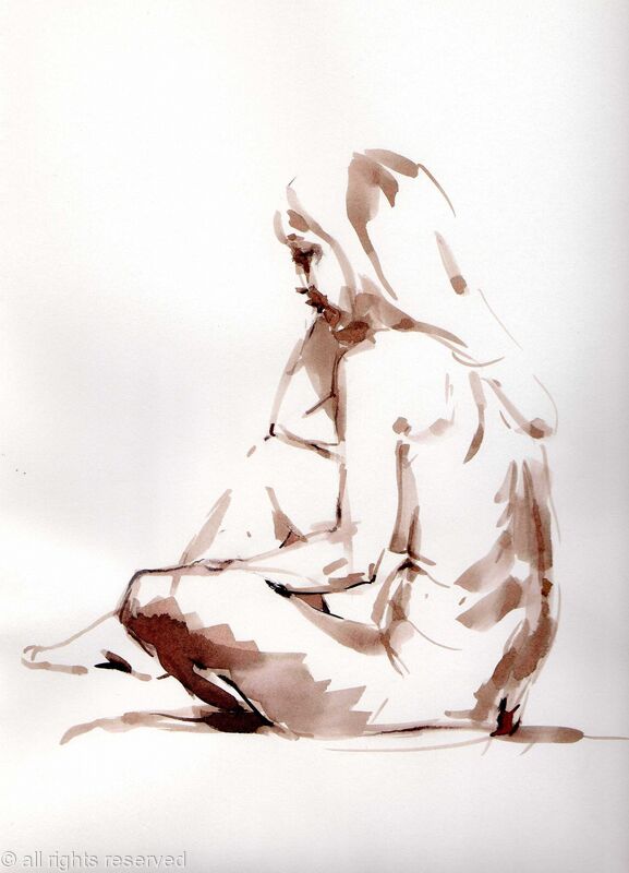 camera pulls 1 - original brush drawing