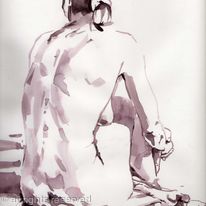 A4 size original brush drawing