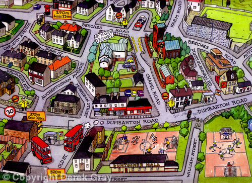 cartoon map - Duntocher (detail)