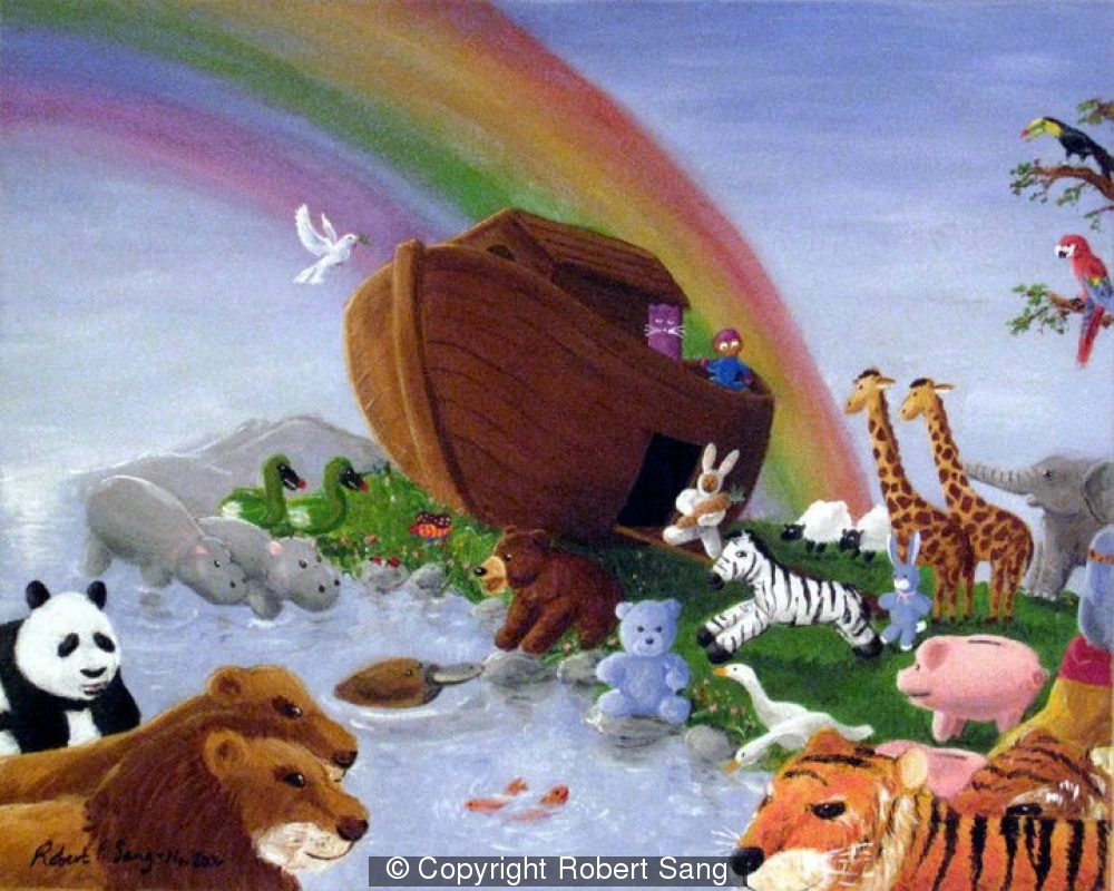 Noahs ark mural, Painting, Noahs ark