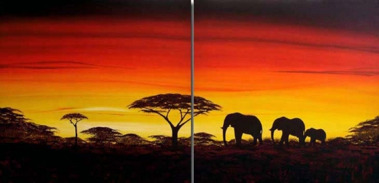 Elephants on the horizon (Sold)