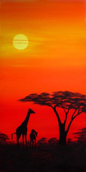 Giraffes at dusk (Sold)