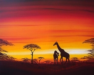 Giraffes at Dawn (Sold)
