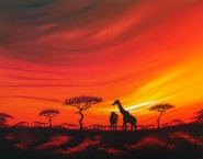 Giraffes at Daybreak (Sold)
