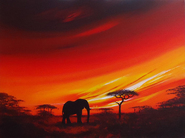 Single Elephant on the Horizon