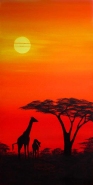 Giraffes at dusk (Sold)