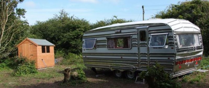 Caravan and shower block