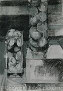 Fruit, jars and stones in the hall