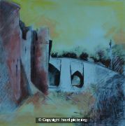 Out to in, Goodrich Castle moat bridge