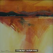 September, calm river, evening lights