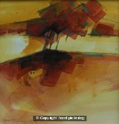 Trees, new sun, horizon