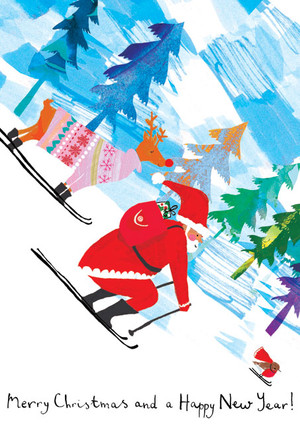 Skiing Santa