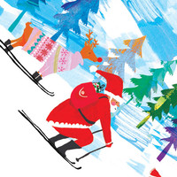 Skiing Santa