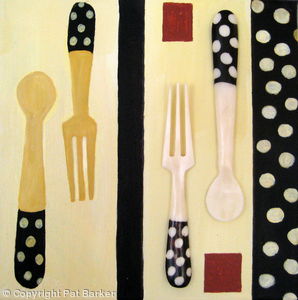 Bone fork and spoon
