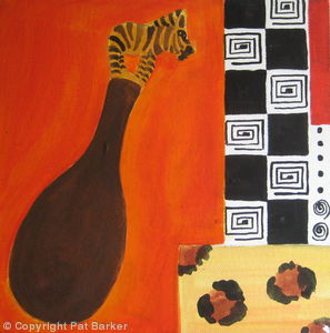 Zebra on wooden spoon