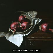 Still life with red onions