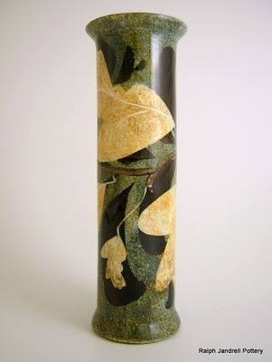 Large cylinder vase- Foliage design