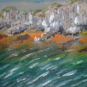 The weather beaten cliffs
