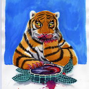 Tiger tasting turtle