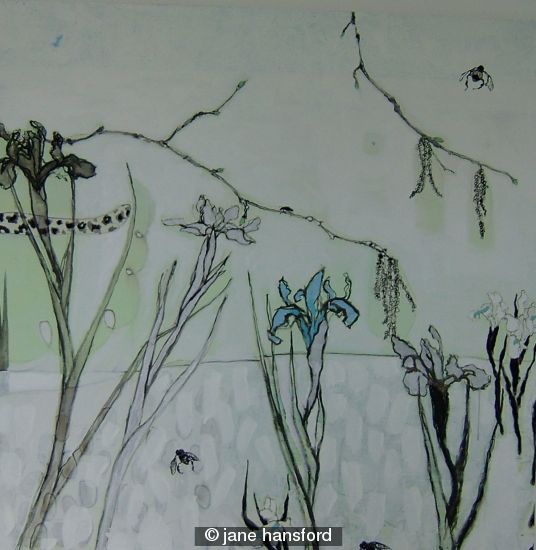 Iris and bees
