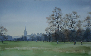 Kensington Palace from Hyde Park.