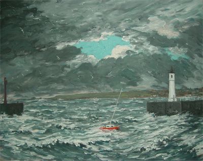 anstruther harbour mouth: storm