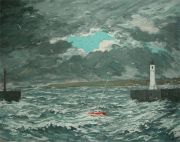 anstruther harbour mouth: storm