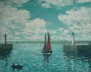 harbour mouth, anstruther, sunny day