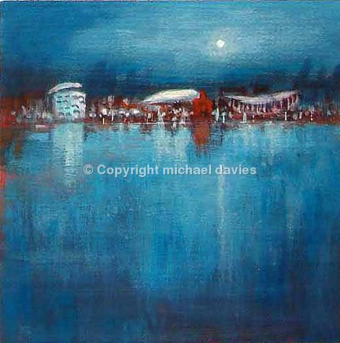Cardiff Bay,moon-lit