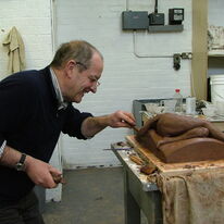 Will Green working on reclining figure