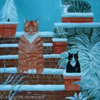 Cats in snow