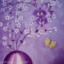 Purple orchids and blossom