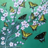 Swallowtails with blossom
