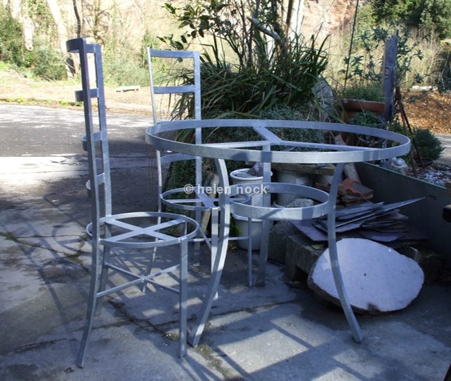mosaic and metal furniture set