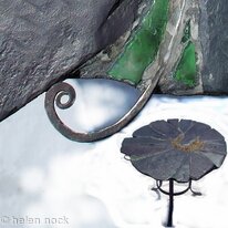 Garden table 'Lazy Daisy' edge detail      
