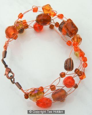 Copper wirework bracelet
