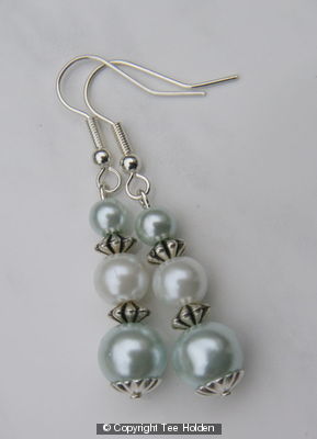Blue Pearl Drop Earrings