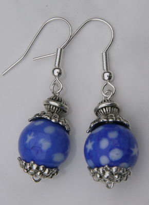 Blue globe Earrings