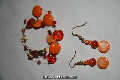 Wire work bracelet  matchingv Earrings