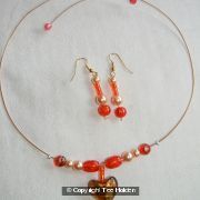 Orange Choker  & Earrings