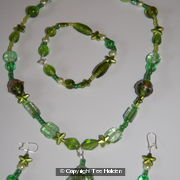 Earrings, Bracelet  Necklace Green