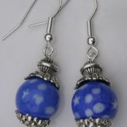 Blue globe Earrings
