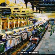 Birmingham Snow Hill Station. Sketch for a larger comissioned work in oils.