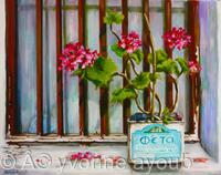 Feta tin with Geraniums