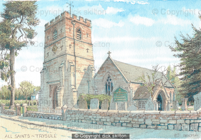 Trysull Church All Saints Staffordshire greeting/ thank you  card