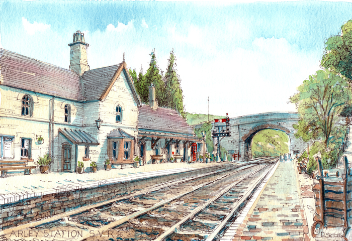 Arley Station looking south greeting card 