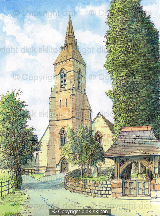 Hagley Church St Johns Nr Hagley Hall Worcestershire greeting card