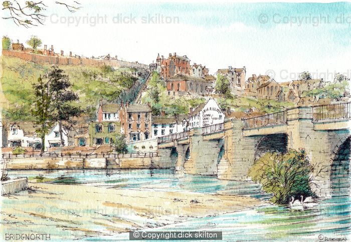 Bridgnorth and The River Severn South side of the bridge, greeting card