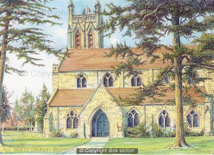 Bromsgrove All Saints church Worcestershire greeting card